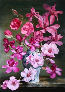 Painting of Caerhays Hybrids <br />
by Michelle Bennett Oates